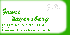 fanni mayersberg business card